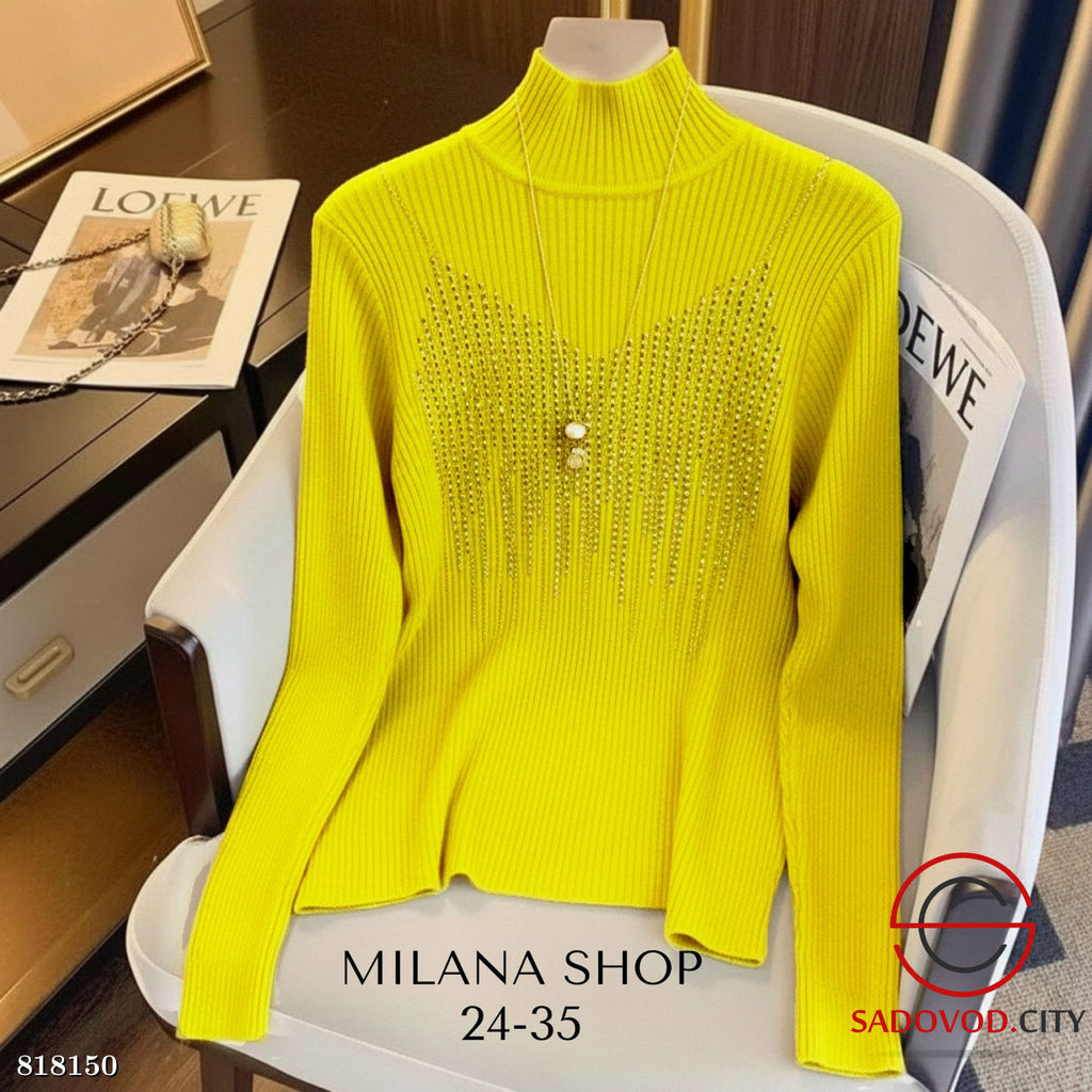 Кашемировая кофта со стразами - Bruno фото 8