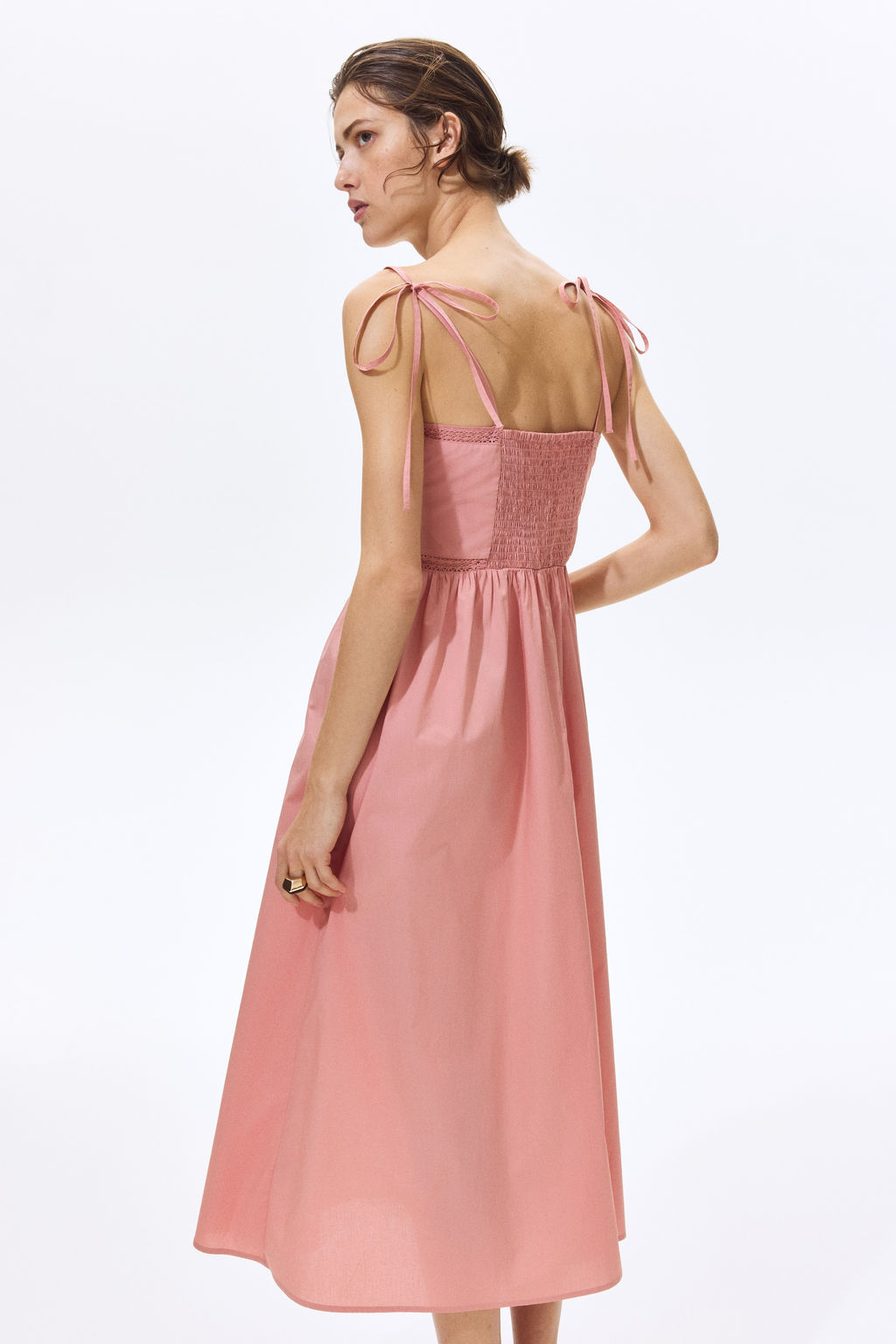 Vestido de algod?n con tirantes de lazo - H&m фото 5