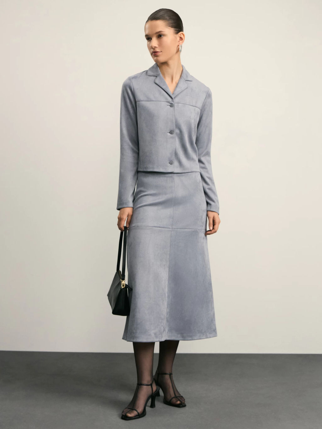 Юбка миди из искусственной замши / Zarina