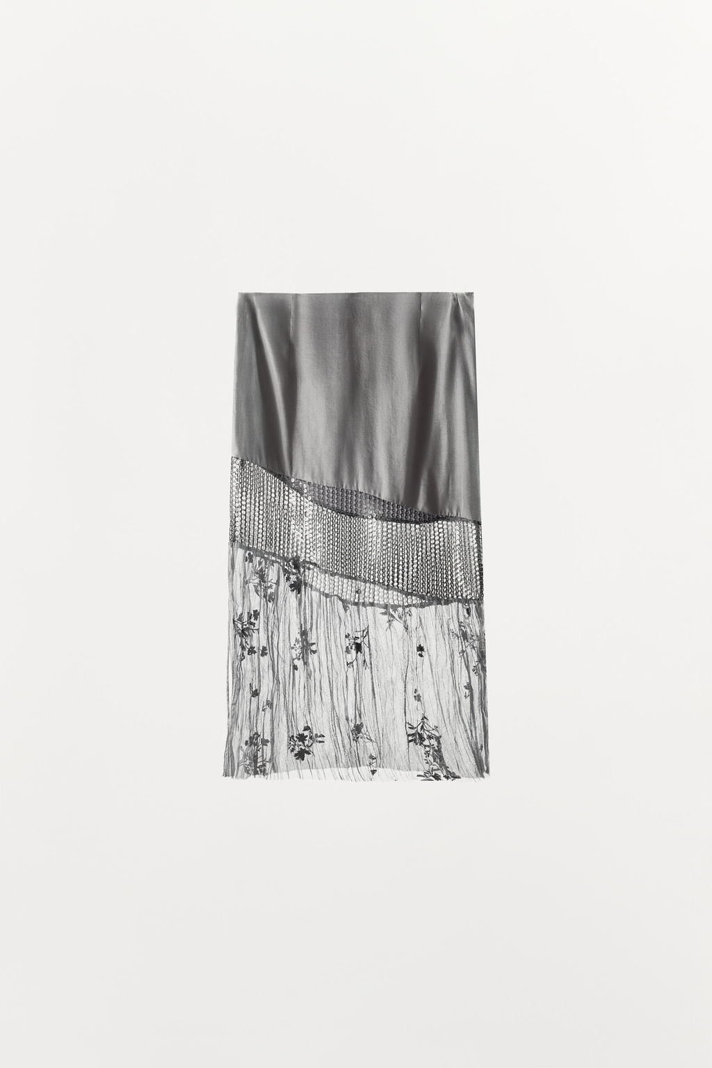 FALDA MIDI COMBINADA LENTEJUELAS / Grises - Zara фото 6