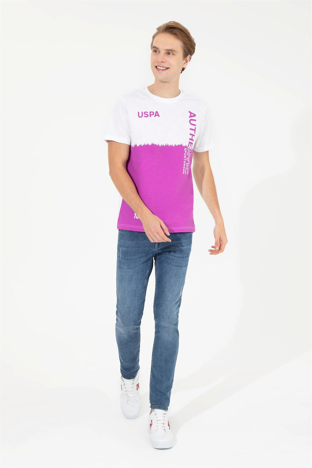 U. S. Polo Assn Мужская фиолетовая футболка с круглым вырезом - U.s. polo assn фото 10