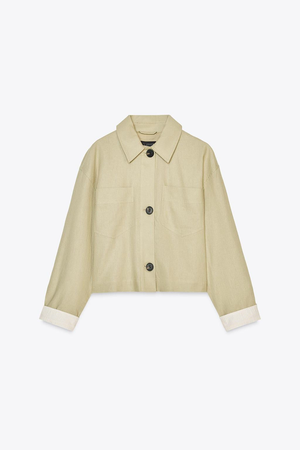 LINEN BLEND CROPPED JACKET - Zara фото 16