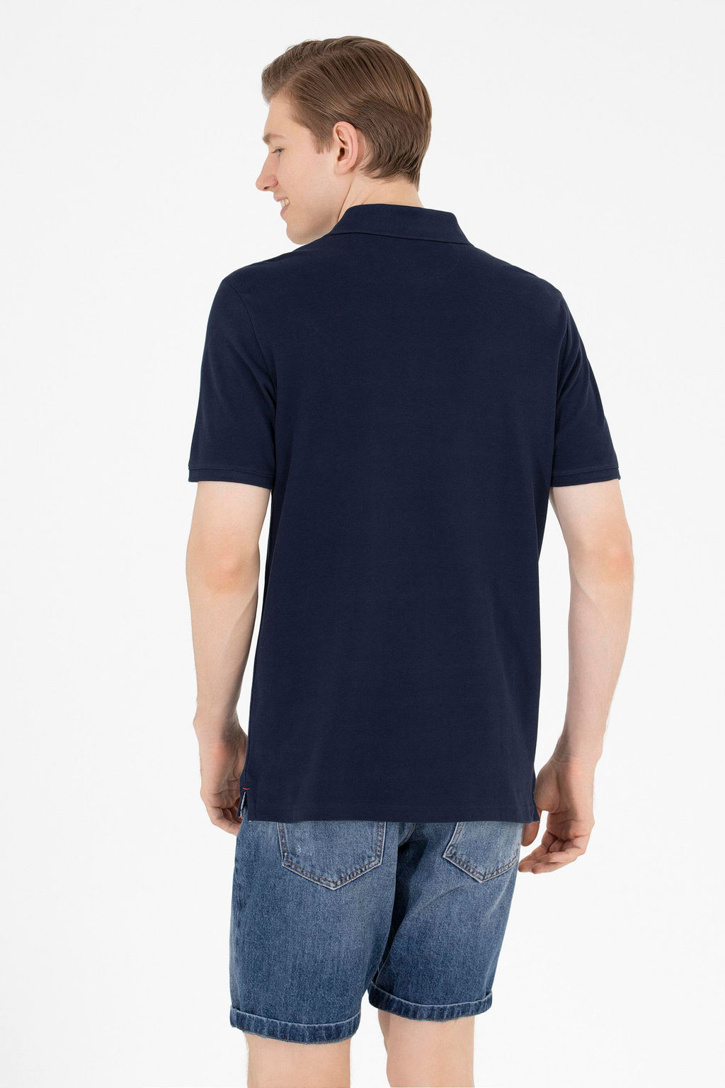 Мужская темно-синяя футболка с воротником поло Basic - U.s. polo assn фото 6