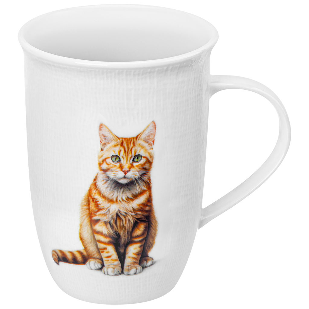 Кружка 450 мл 12*9*12,5 см "Кот Борис" фарфор NEW BONE CHINA
