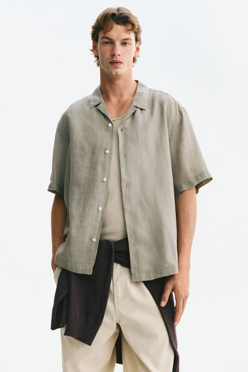 Camisa resort de lino Relaxed Fit - H&m фото 5