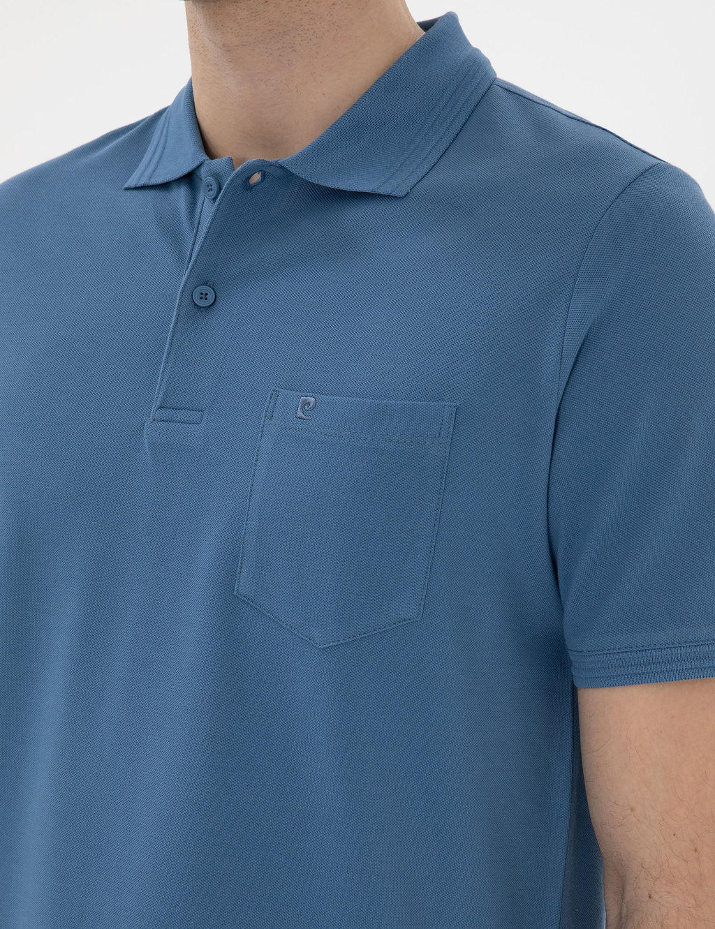 Koyu Mavi Regular Fit %100 Pamuk Polo Yaka Basic Ti__rt