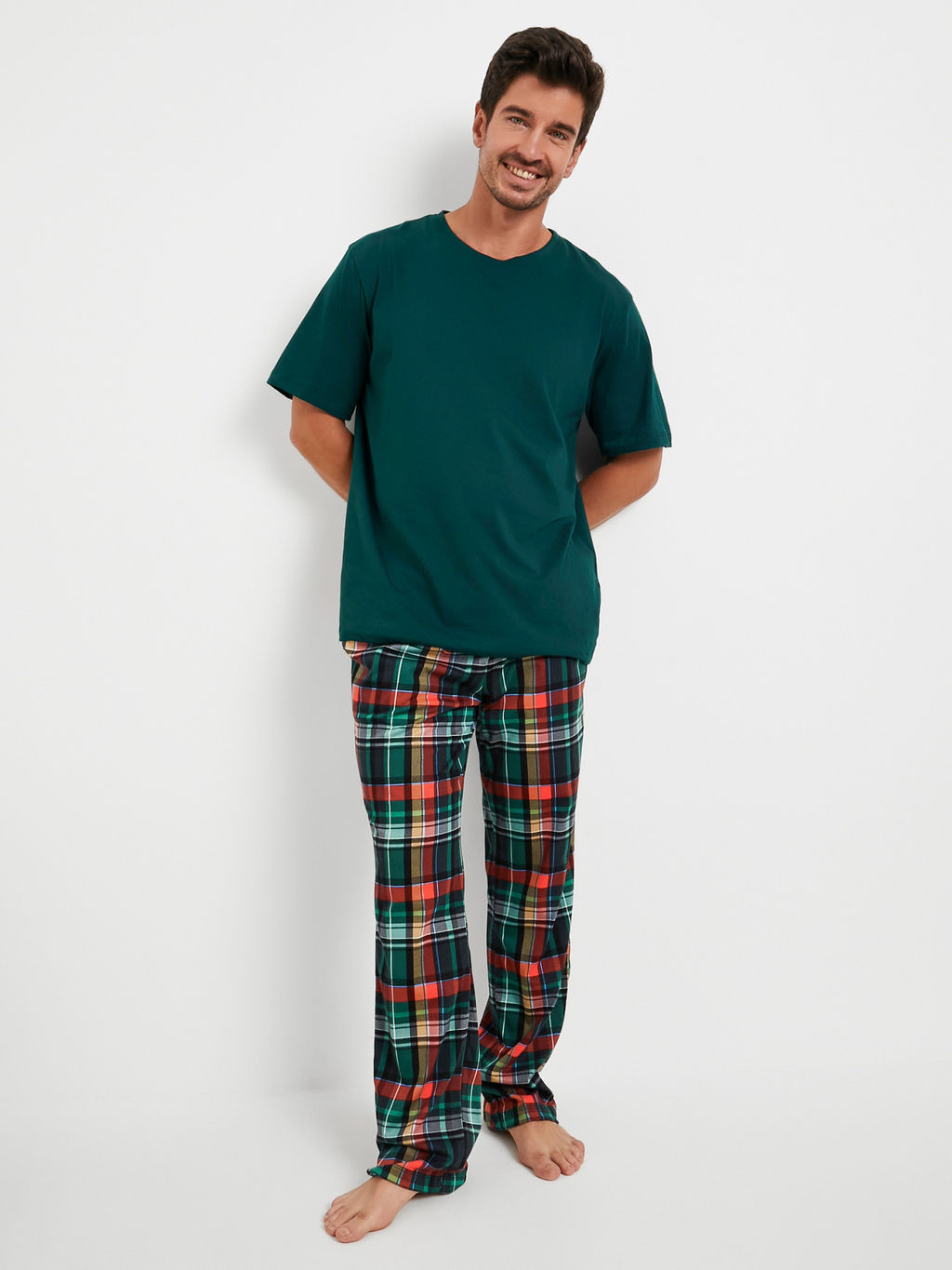 Пижама мужская кулирка с брюками "ЧИКАГО" ЗЕЛЕНЬ