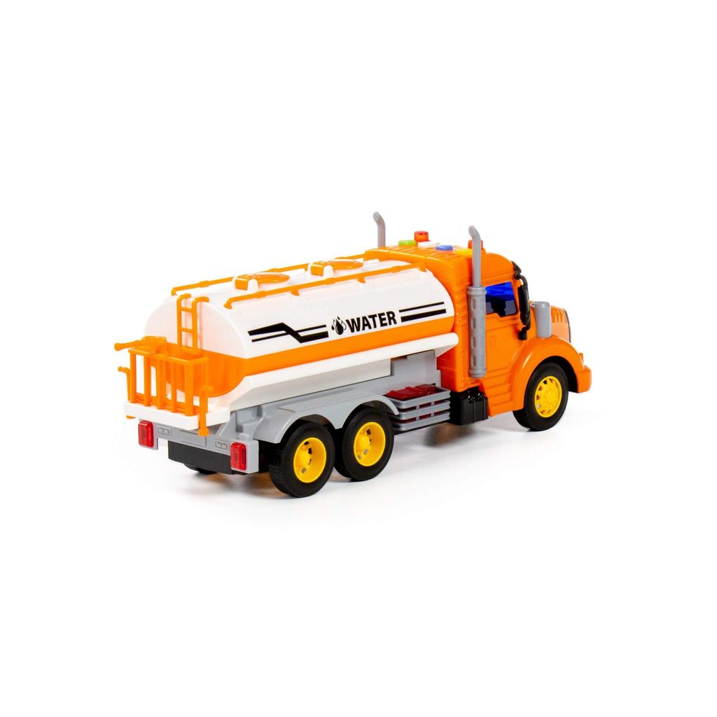 Профи, поливочный автомобиль инерционный (со светом и звуком) (оранжевый) (в коробке) - Полесье фото 10