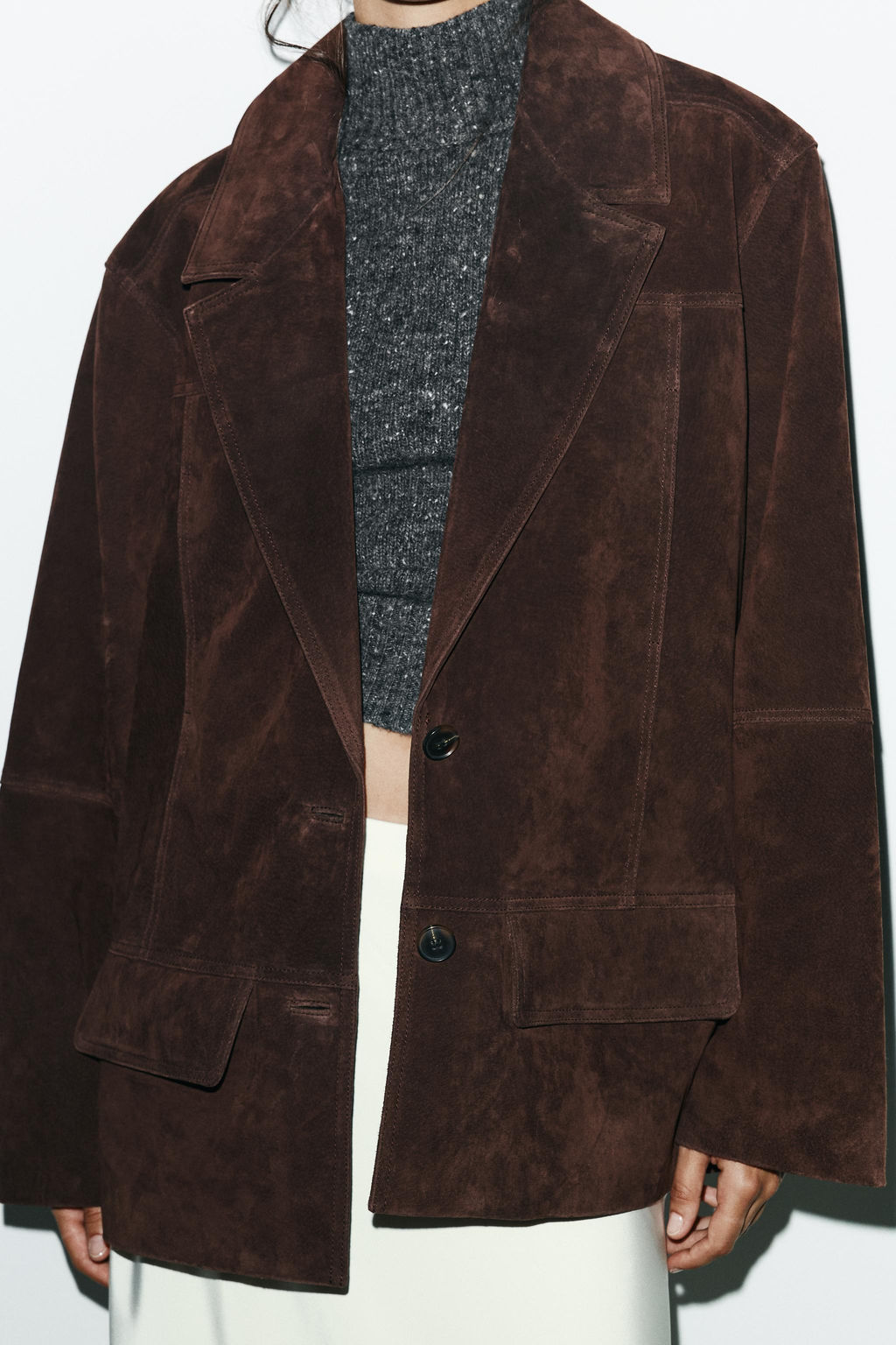 OVERSIZE SUEDE LEATHER BLAZER