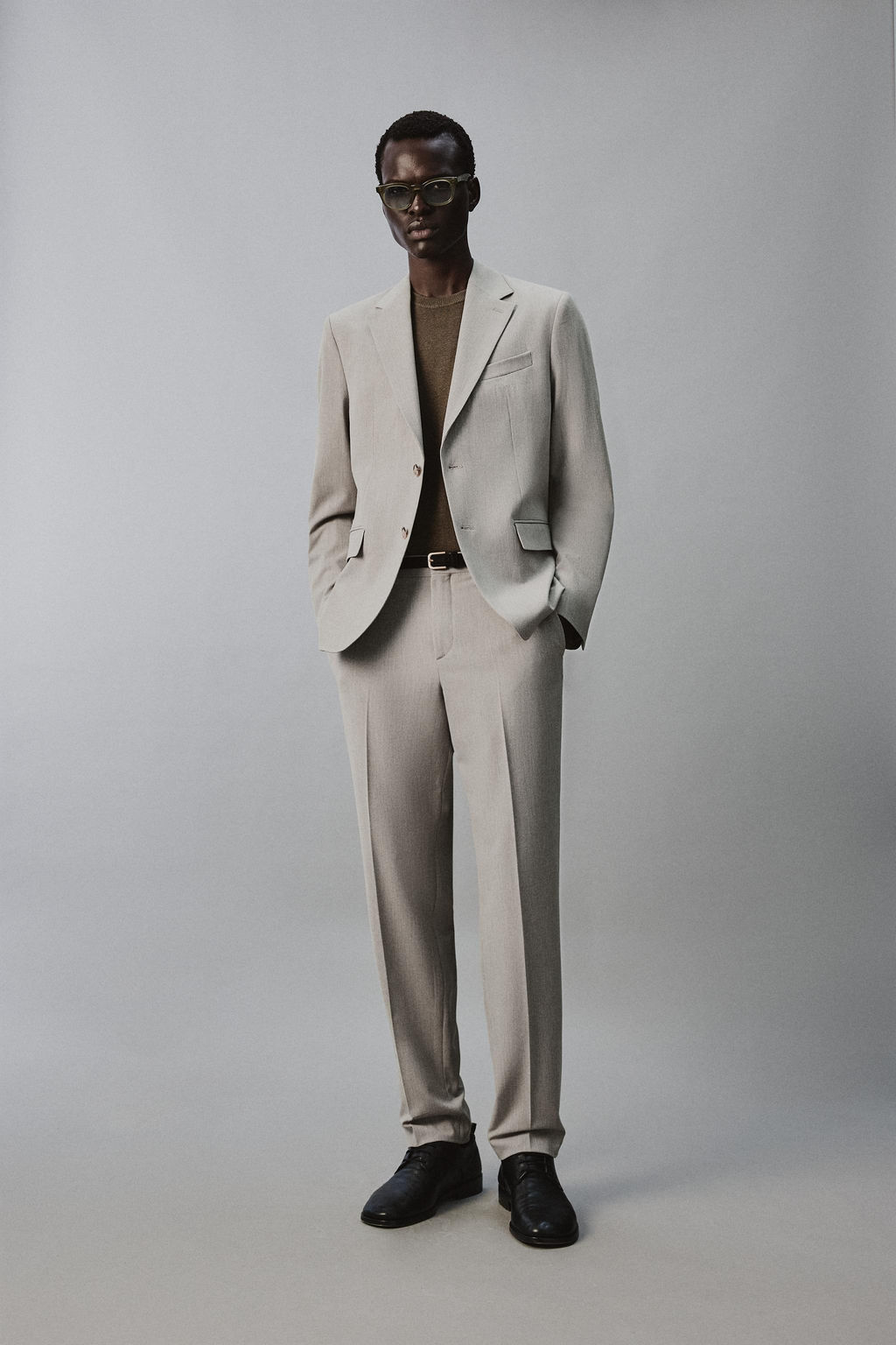 BLAZER REGULAR FIT TRAJE ESTRUCTURA / Beige