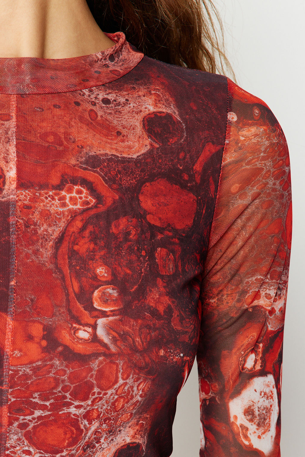 Kahverengi Bask?l? Tul Astarl? Vucuda Oturan Dik Yaka Midi Orme Elbise TWOAW24EL00165 - Trendyolmilla фото 5