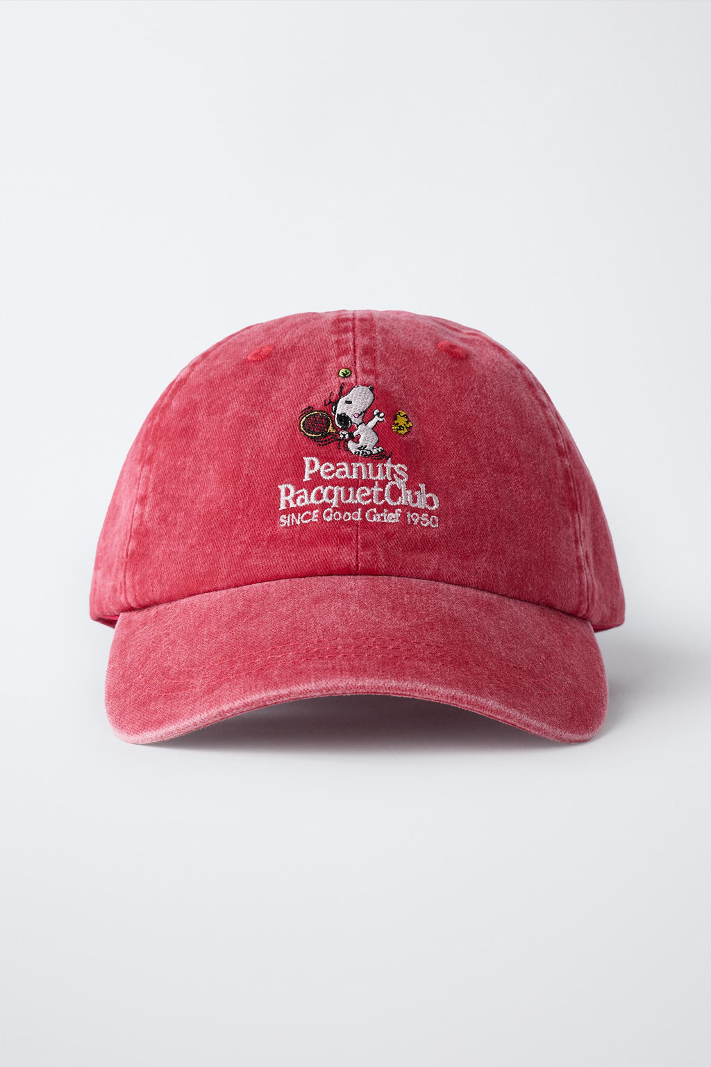 GORRA EFECTO LAVADO BORDADO SNOOPY PEANUTS / Rojo
