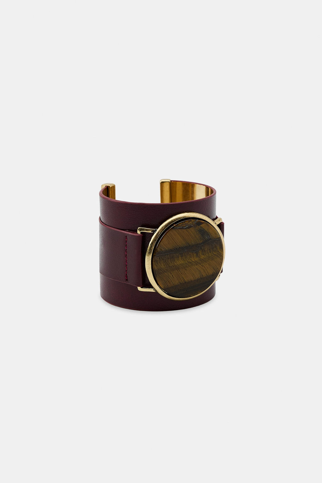 MAXI RIGID LEATHER STONE BRACELET - Zara фото 3