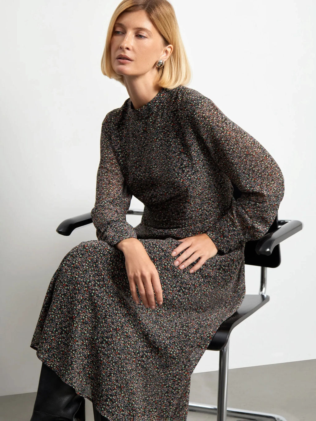 Платье макси с цветочным принтом - Emka фото 2