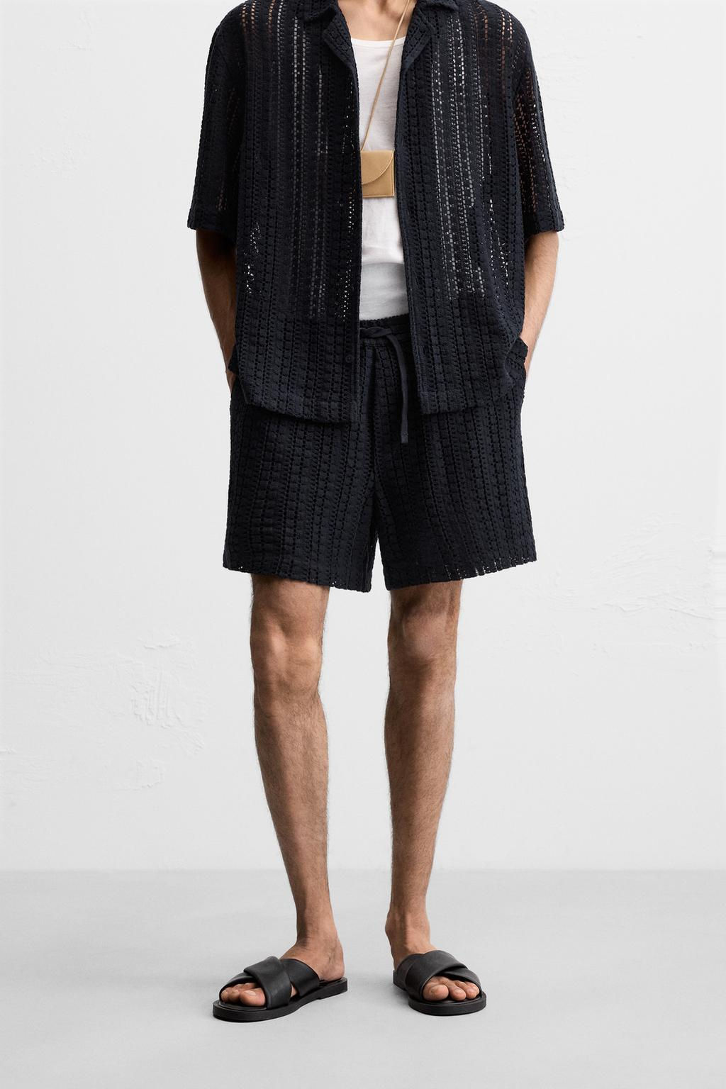 TEXTURED CROCHET BERMUDA SHORTS - Zara фото 2