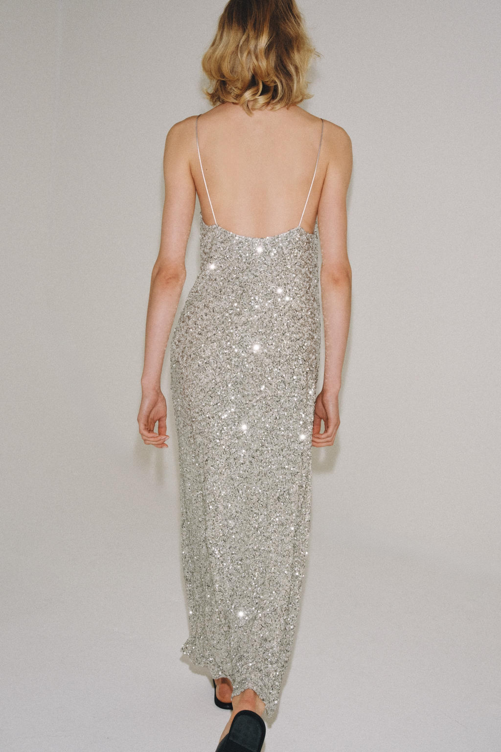 VESTIDO MIDI LENTEJUELAS ZW COLLECTION / Plata - Zara фото 4