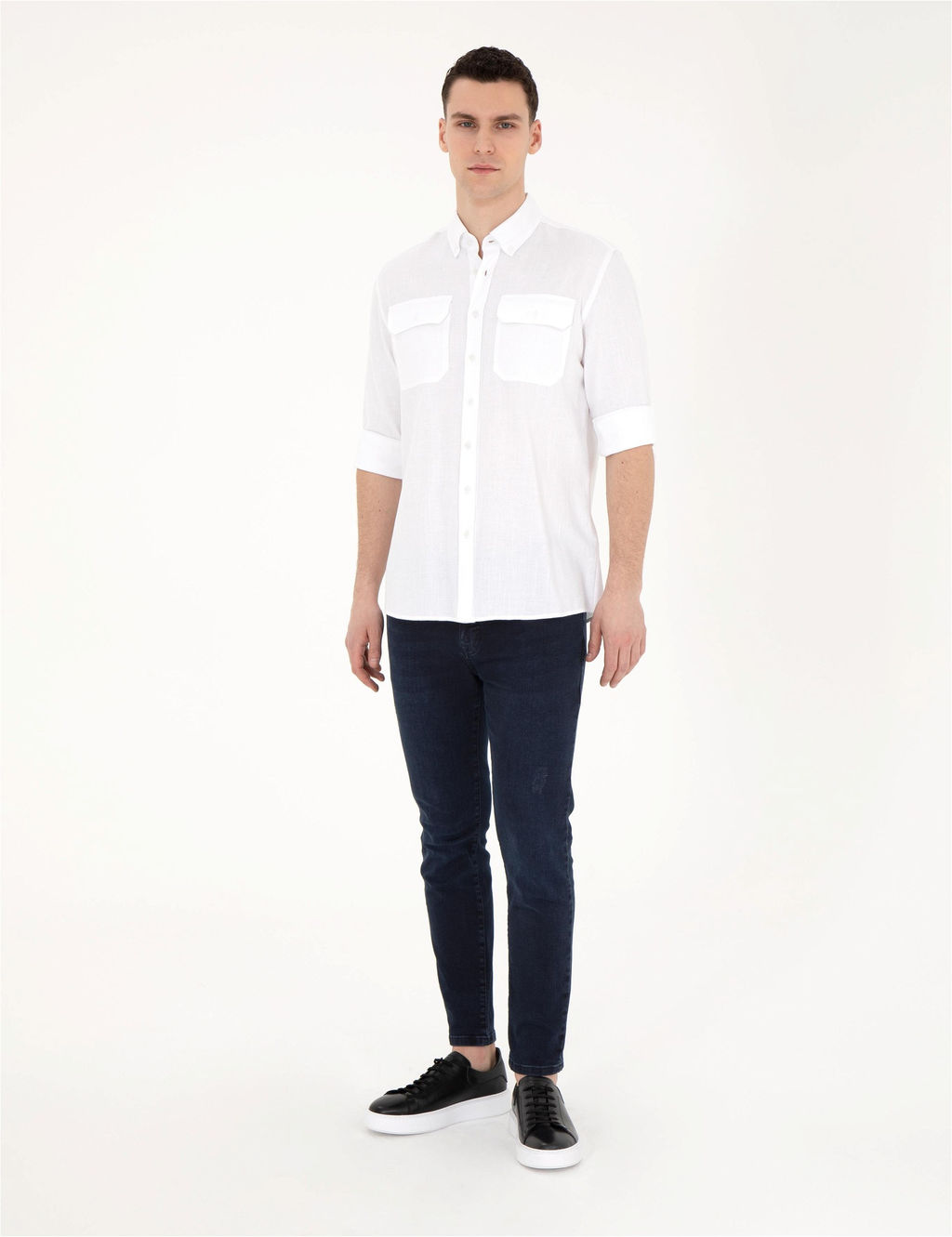 Beyaz Regular Fit Uzun Kollu G_mlek - Pierre cardin фото 4
