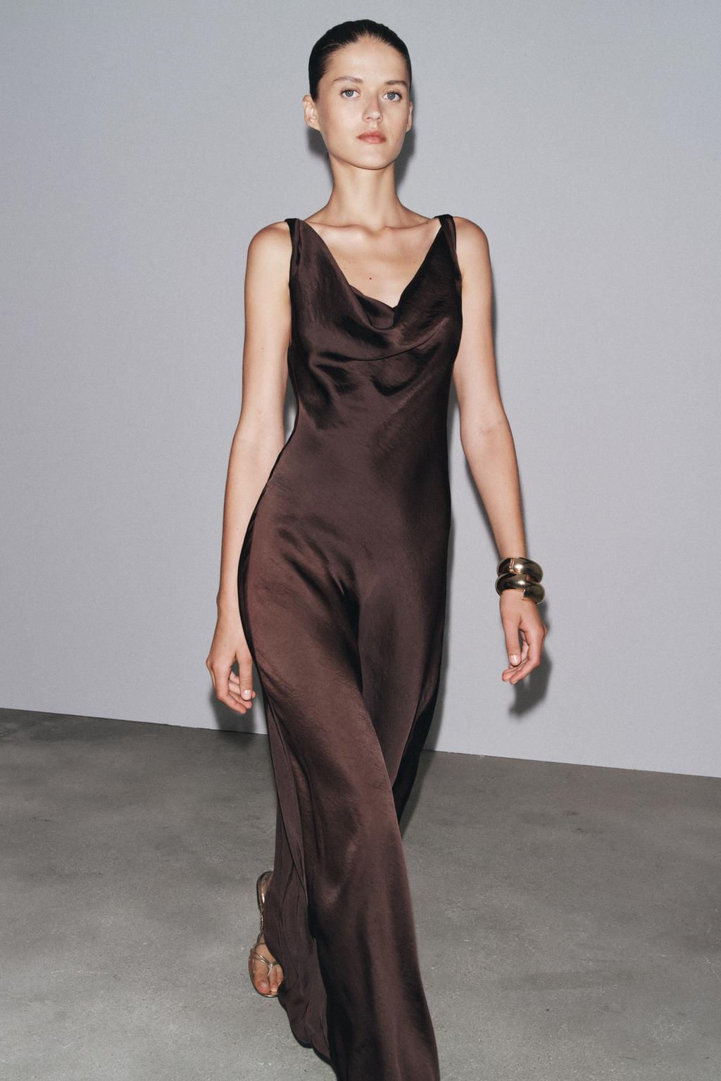 ZW COLLECTION LONG SATIN DRESS - Zara фото 2