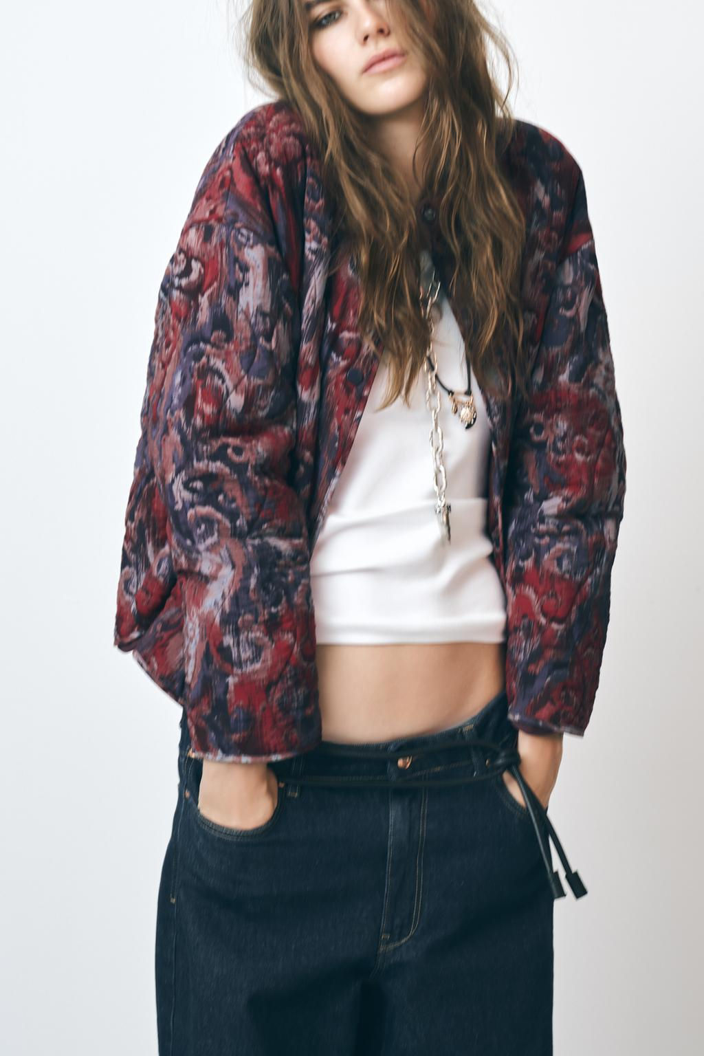 PRINTED QUILTED JACKET - Zara фото 2