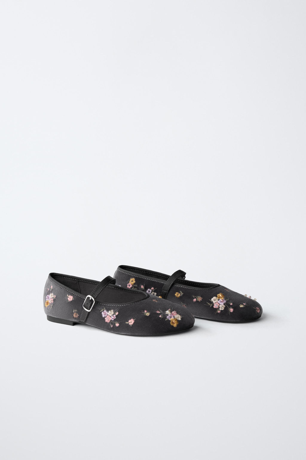 EMBROIDERED FLORAL BALLET FLATS - Zara фото 3