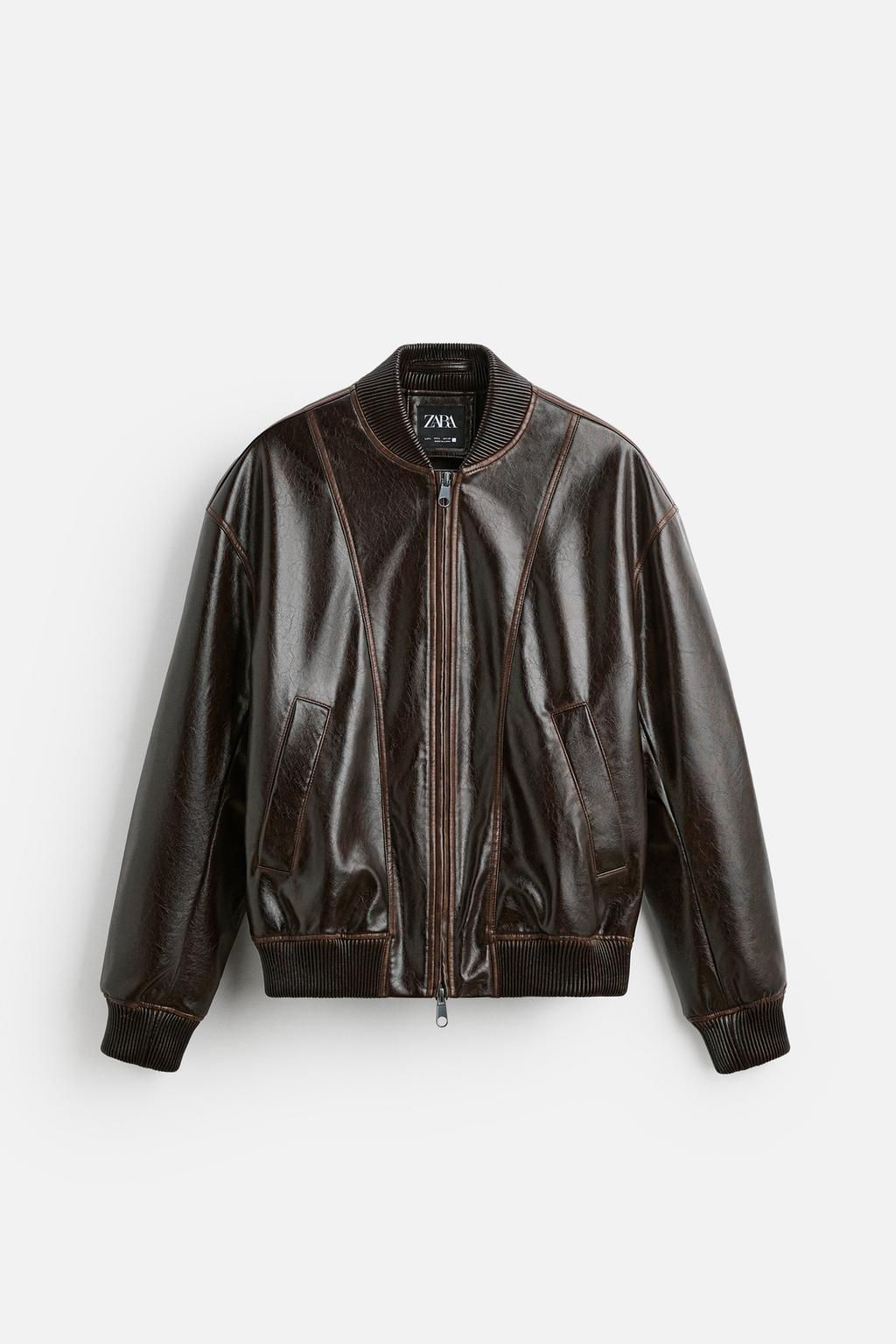 FAUX LEATHER BOMBER JACKET - Zara фото 6