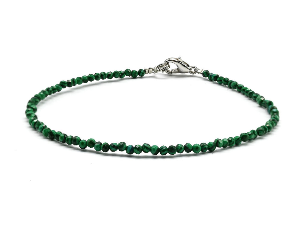 Браслет из фианитов шарик гр.2мм цв.графит, 16,5см - Радуга камня фото 4