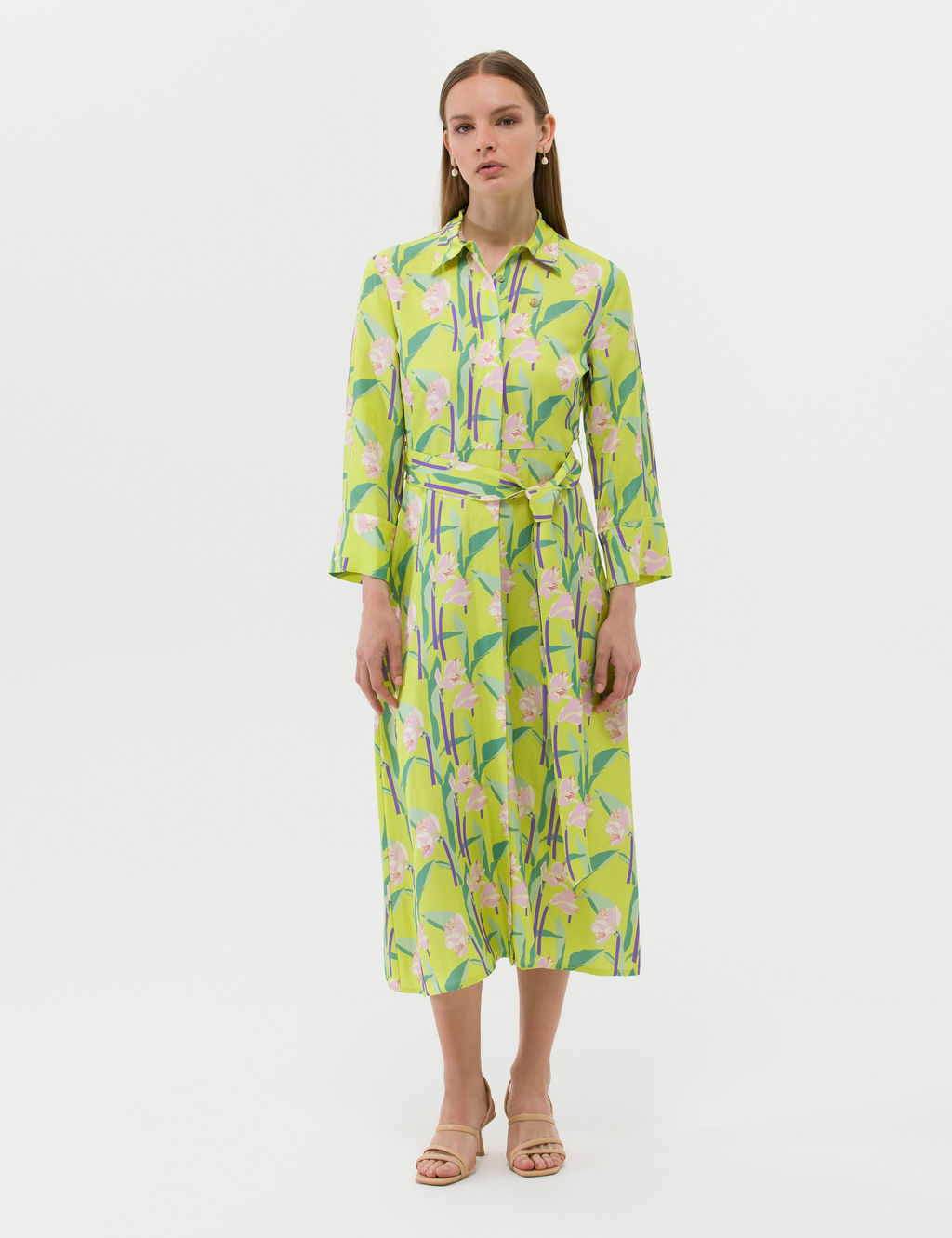 Ye_il Comfort Fit Desenli Elbise - Pierre cardin фото 4