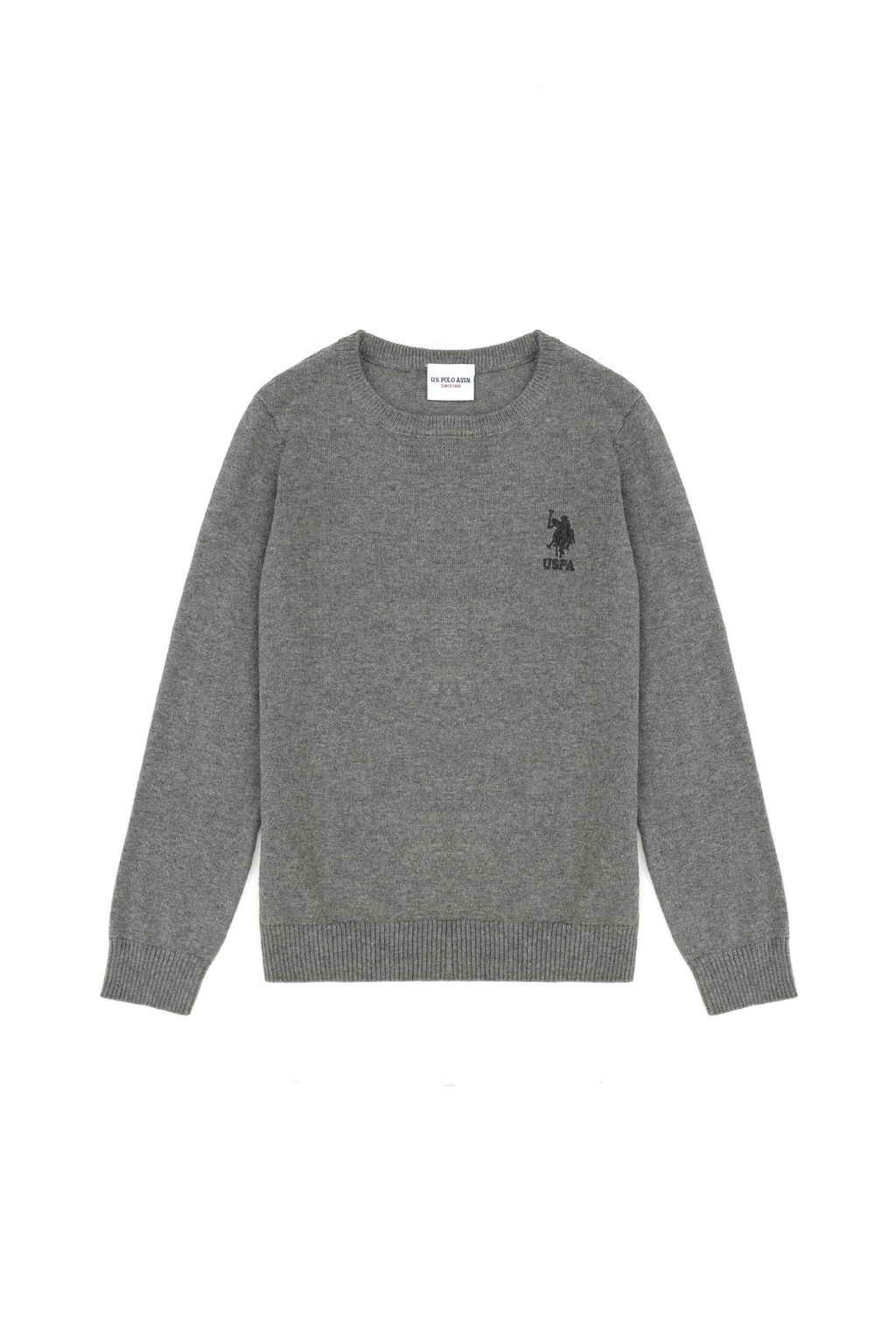 Серый меланжевый базовый свитер для мальчика - U.s. polo assn фото 4