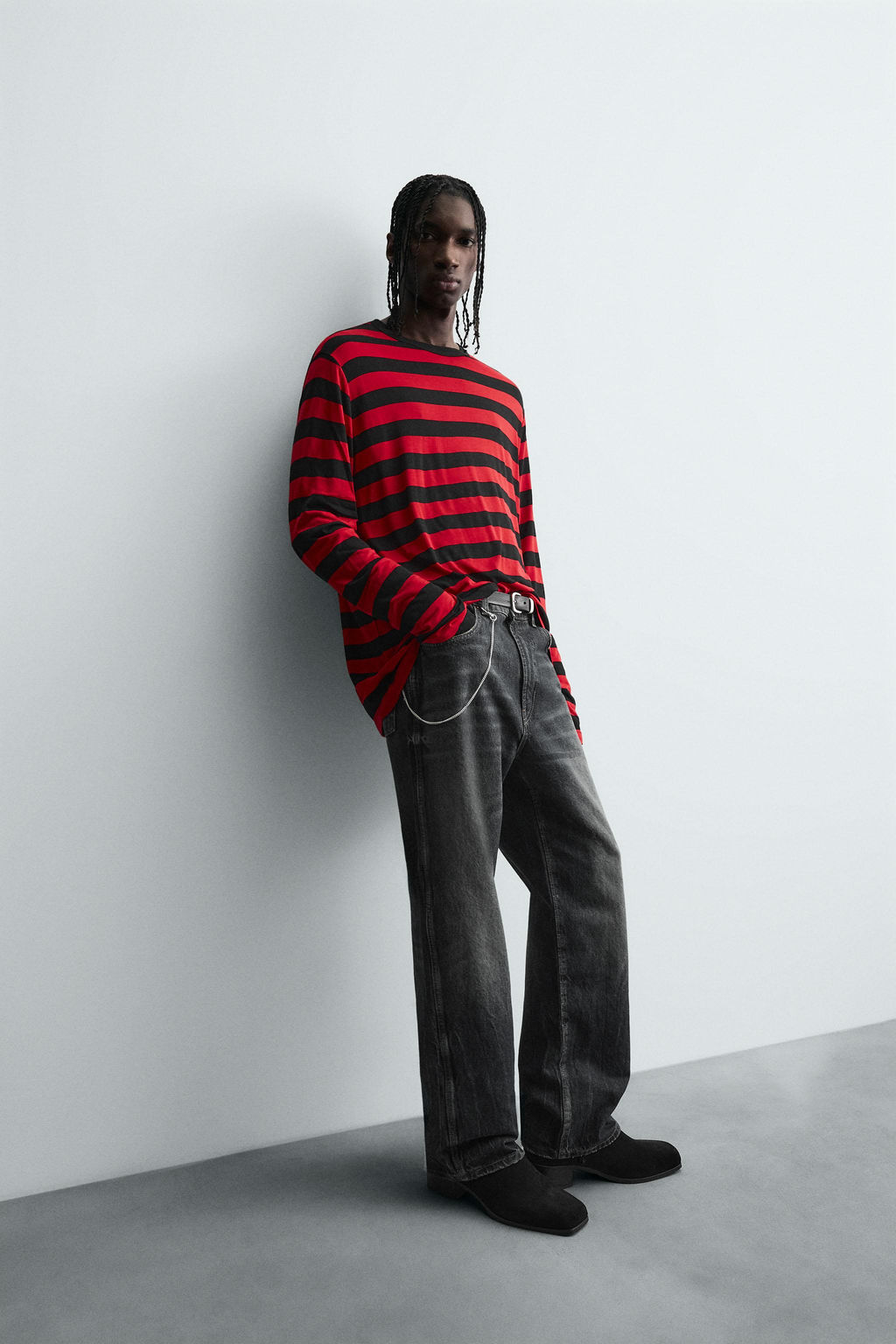 CONTRAST STRIPED T-SHIRT - Zara фото 6