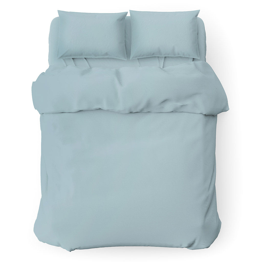 Пододеяльник Евро Макси на пуговицах "Голубая мята" 240х215см, сатин 135г/м2, хлопок 100%, упаковка "классическая" ПВХ 28х41см, "Домашняя мода" (Россия)