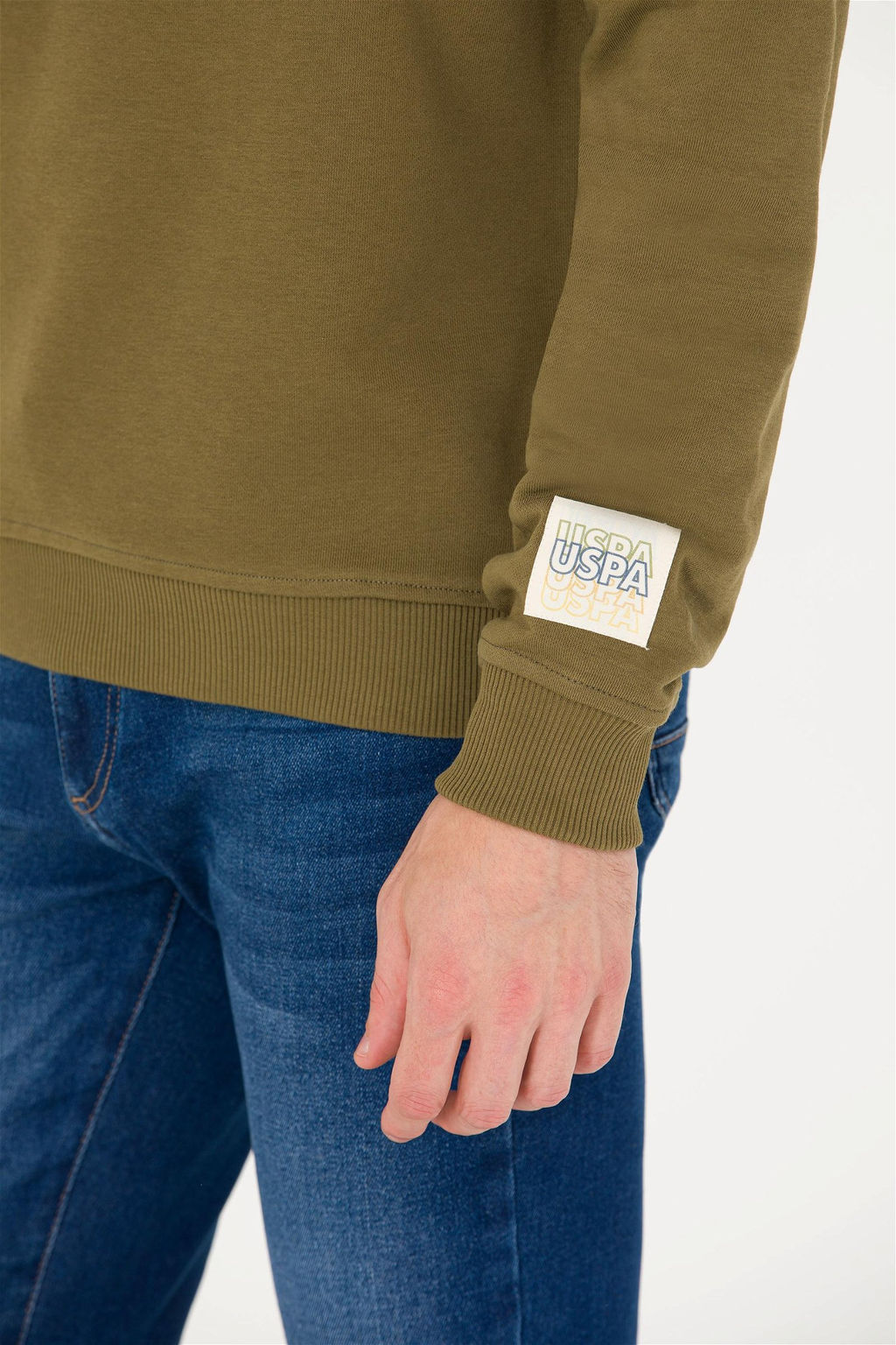 U. S. Polo Assn Мужской комфортный свитшот цвета хаки с круглым вырезом - U.s. polo assn фото 14
