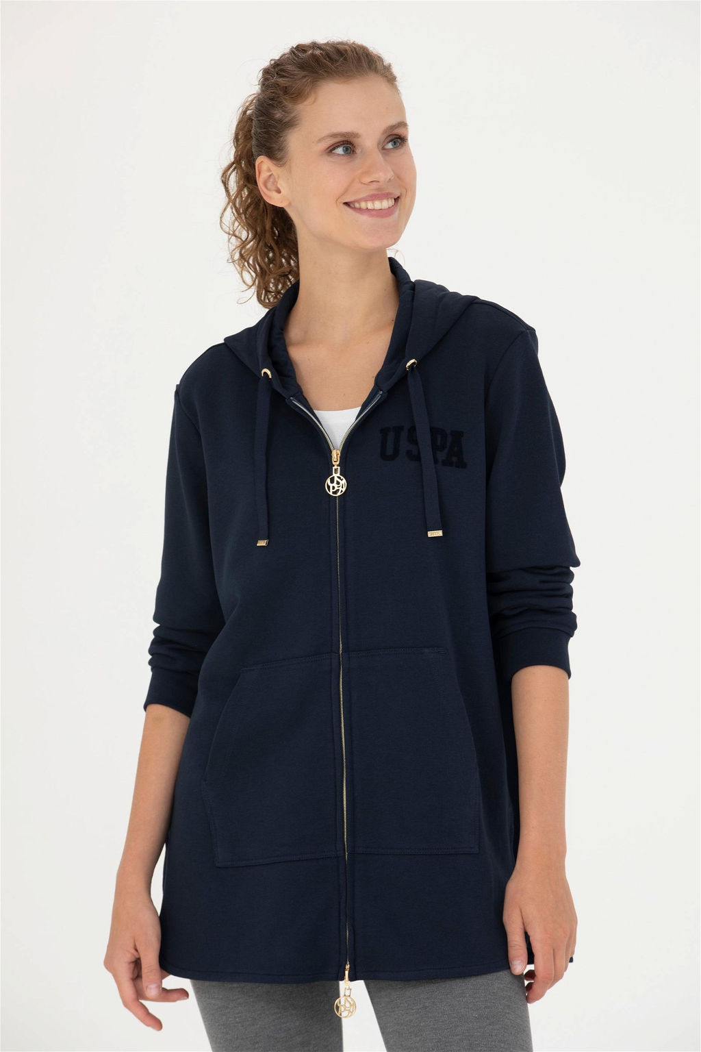 Женская темно-синяя толстовка с капюшоном Неожиданная скидка в корзине - U.s. polo assn фото 3