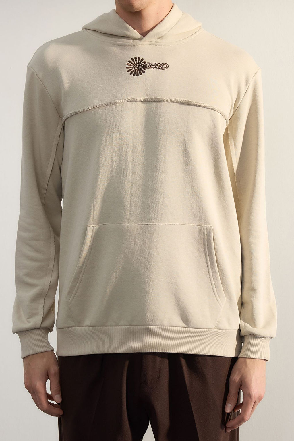 Bej Premium Regular/Normal Kesim Dikis Detayl? Nak?sl? Sardonsuz Sweatshirt TMNAW25SW00099