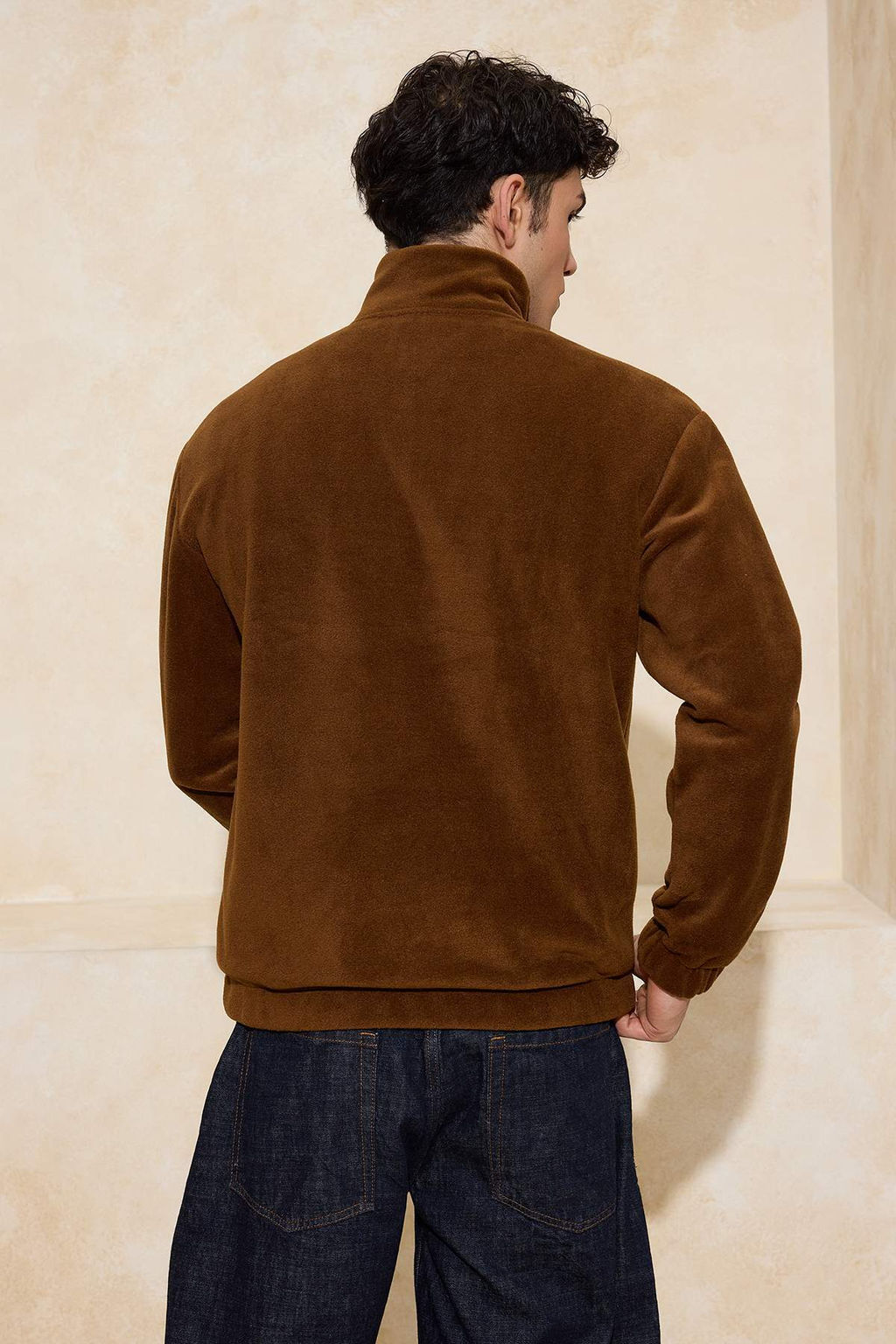 Kahverengi Oversize/Genis Kesim Nak?sl? Polar Sweatshirt TMNAW26SW00030 - Trendyolmilla фото 8