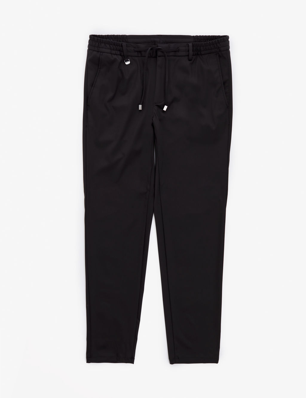 Siyah Klasik Jogger Beli Kordonlu Pantolon