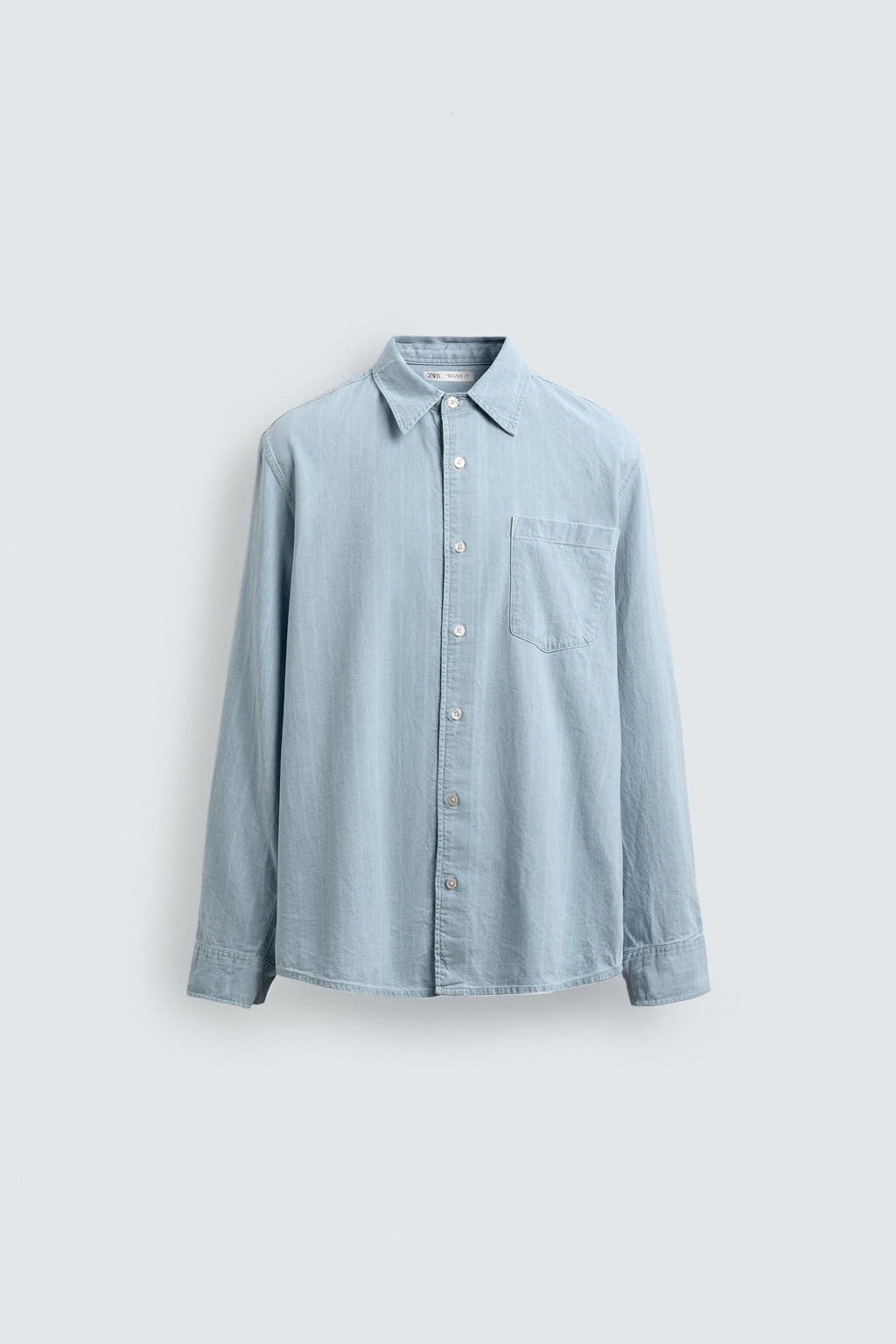 CAMISA JACQUARD DENIM AARON LEVINE X ZARA / Azul claro  фото 6