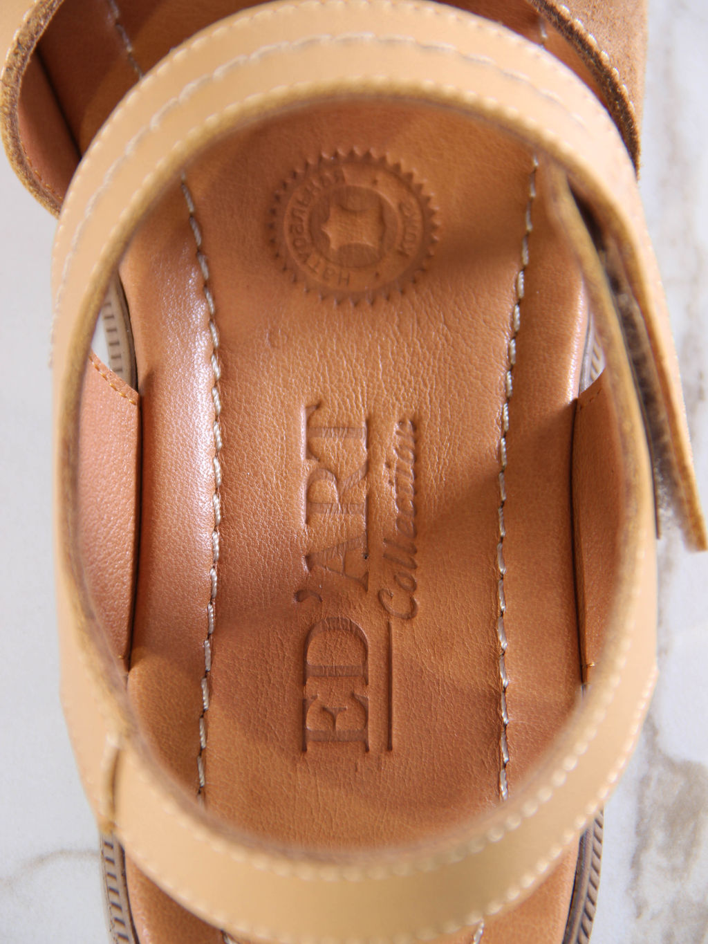 Босоножки 1043.26047br.Тыква лион+светло коричневая замша