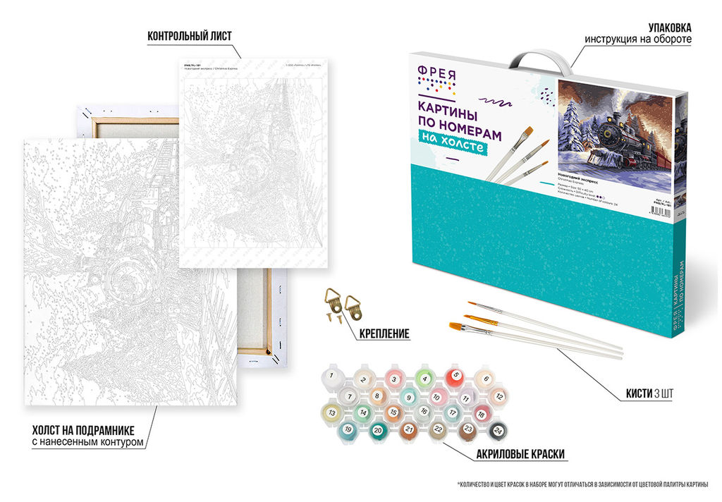 ФРЕЯ PNB/PL-181 Набор для раскрашивания по номерам 50 х 40 см Новогодний экспресс  фото 7