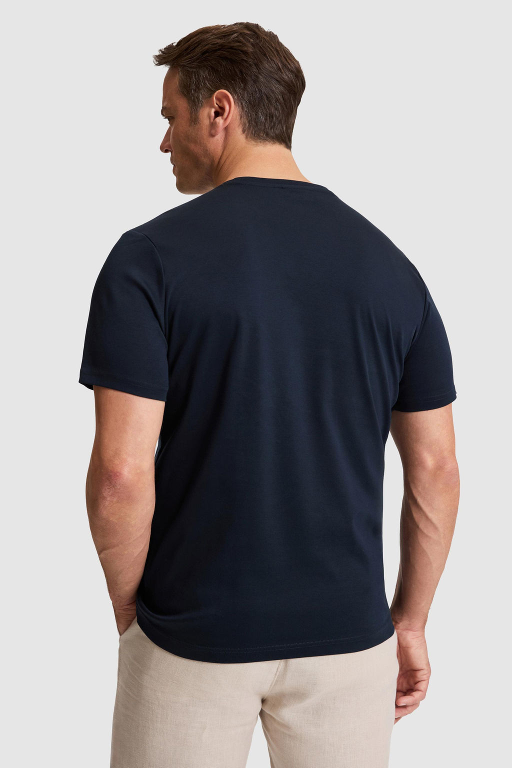 Erkek Koyu Lacivert Regular Fit Bisiklet Yaka Basic Ti__rt