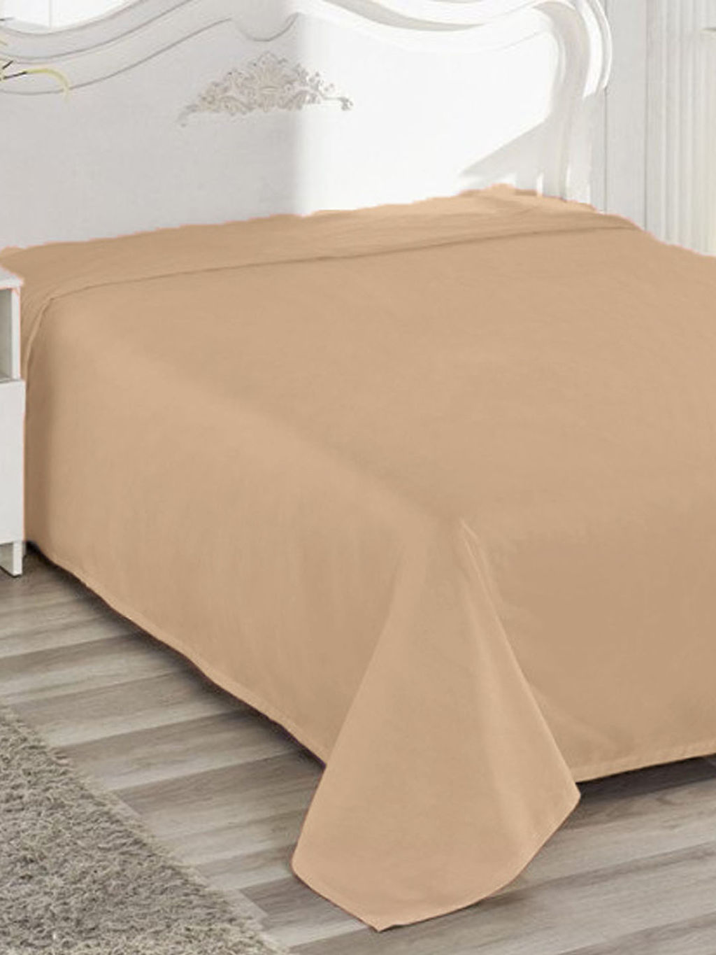 Простыня из сатина гладкокрашенного - Шампань 215х150