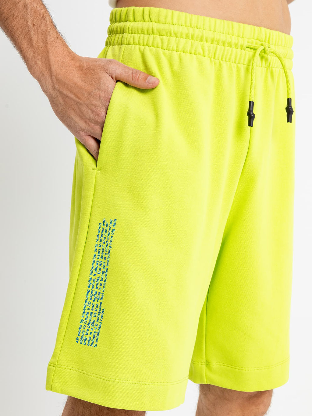 Шорты мужские свободные салатового цвета с текстом - Mark formelle фото 4