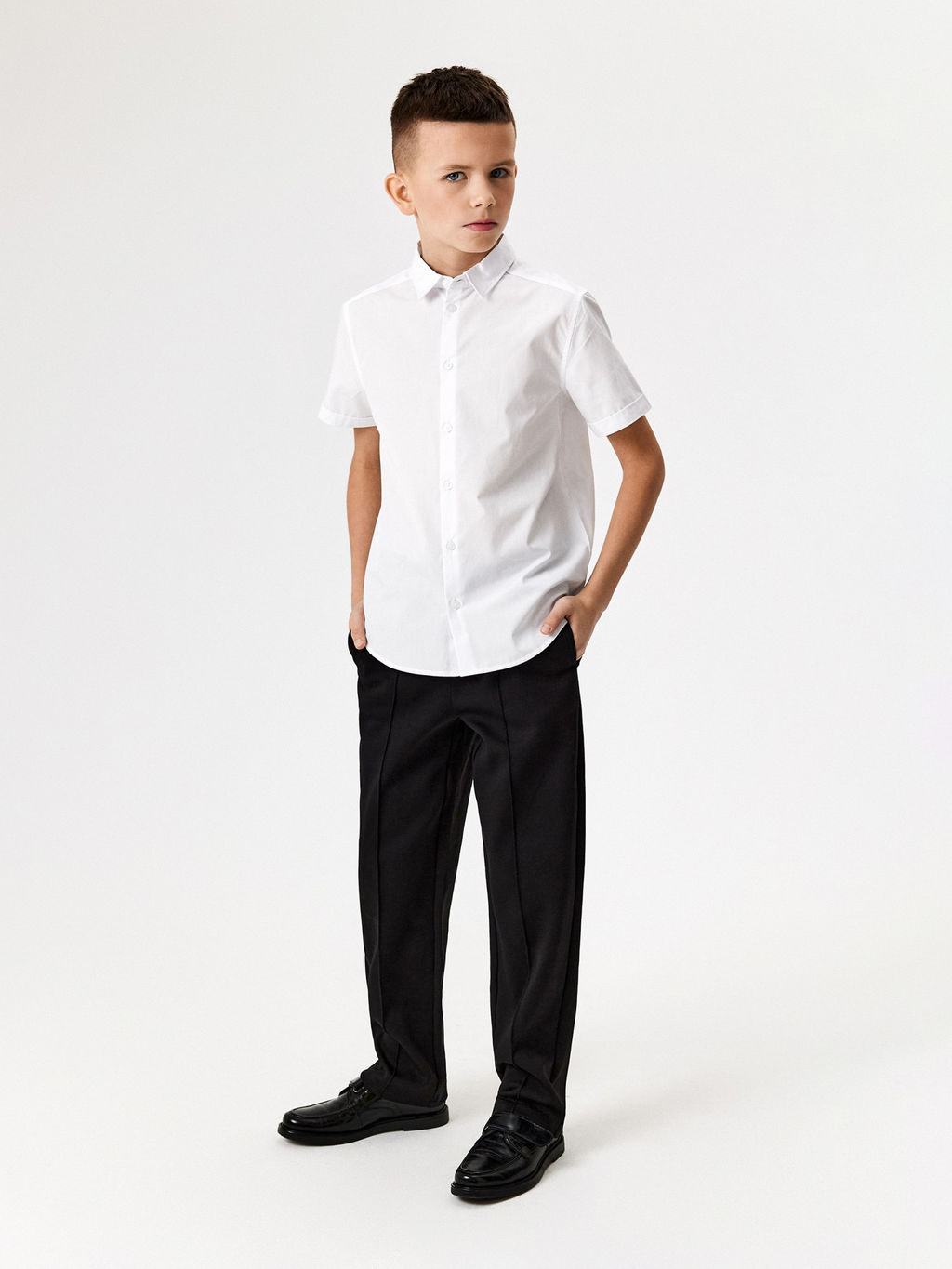 ACOOLA / Сорочка верхняя детская для мальчиков Siyan жемчужно-белый  фото 6