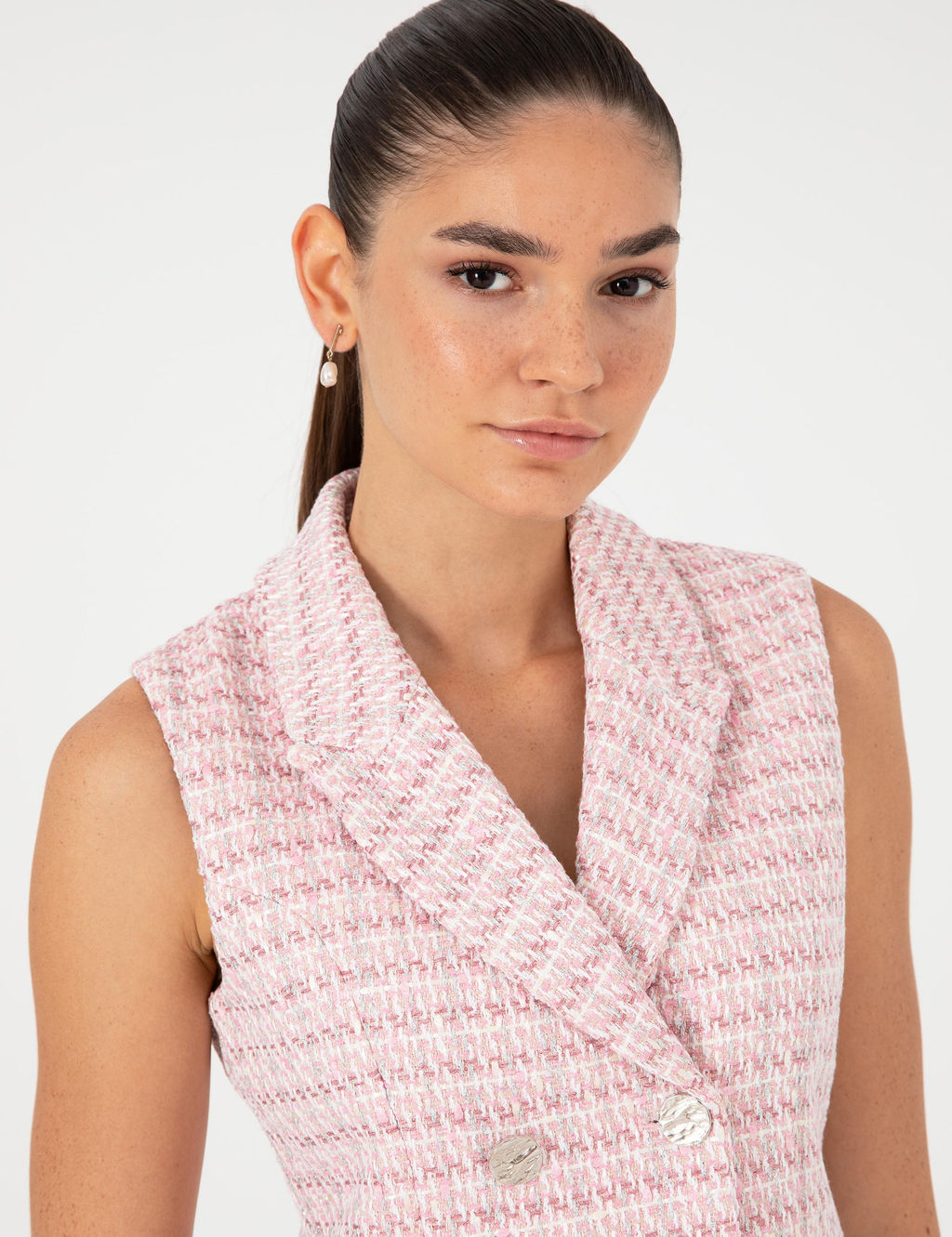 Pembe Slim Fit Yelek