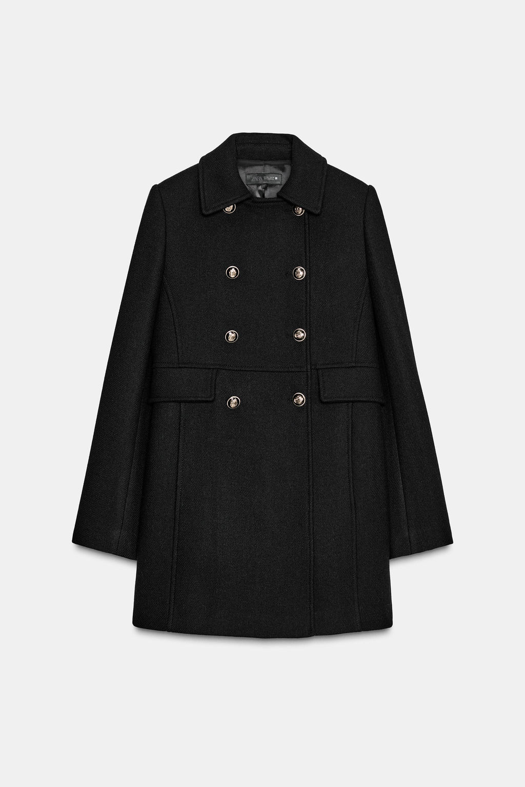 SHORT DOUBLE-BREASTED WOOL COAT - Zara фото 12