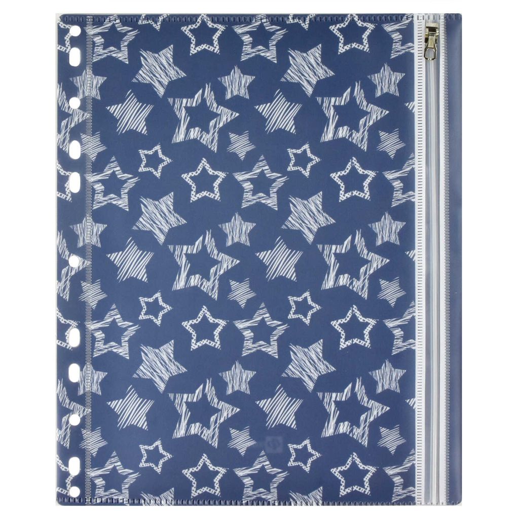 Цена за 2 шт. Папка д/документов арт.46705/12 ЗВЕЗДЫ (А5, 25.5х21, одно отделение, пластик, перфорация, гибкая молния, УФ печать)