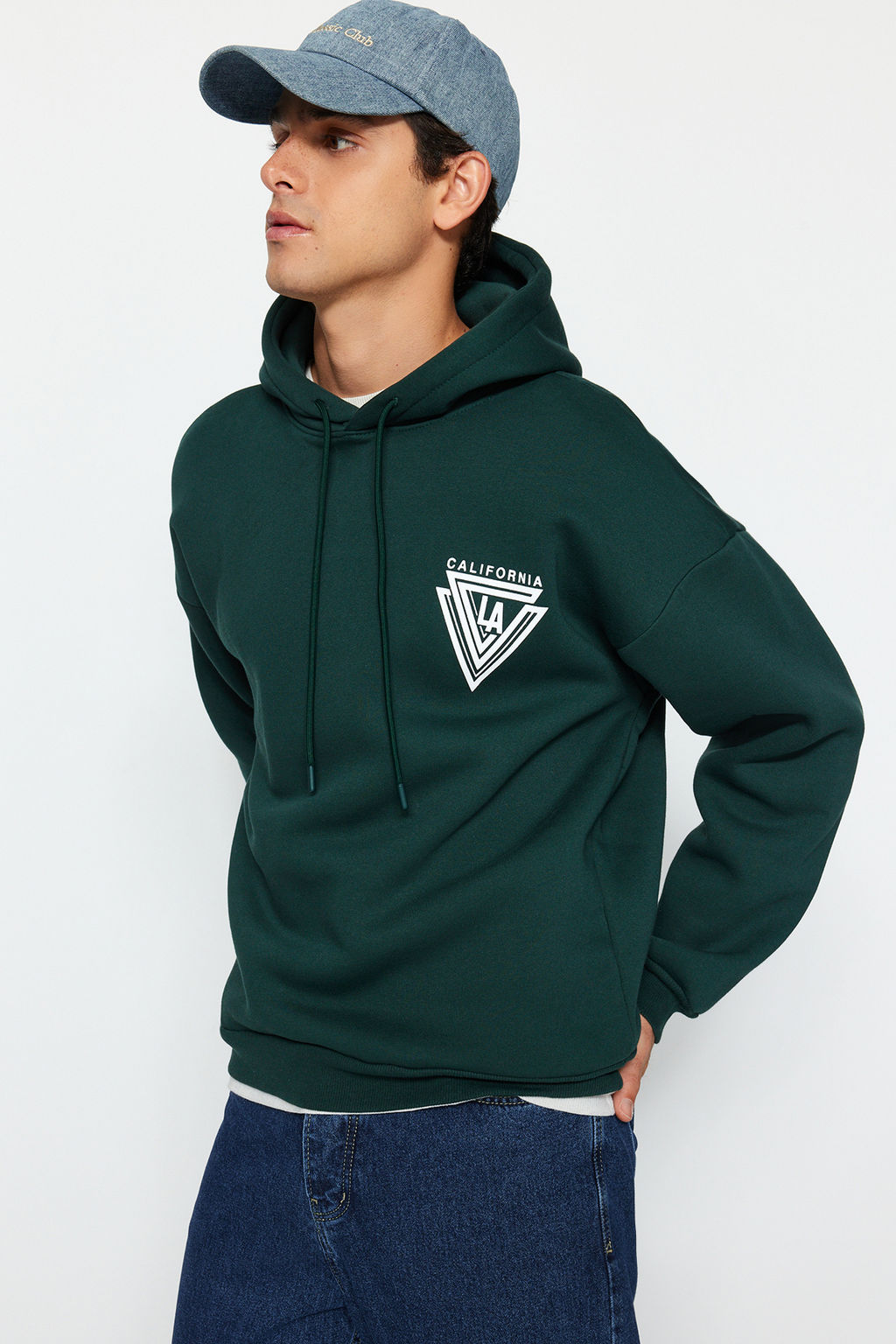 TRENDYOL MAN Turuncu %100 Pamuk Kapusonlu / Genis Kesim Kolej Bask?l? Ici Polarl? Sweatshirt TMNAW24SW00063 - Trendyolmilla фото 13