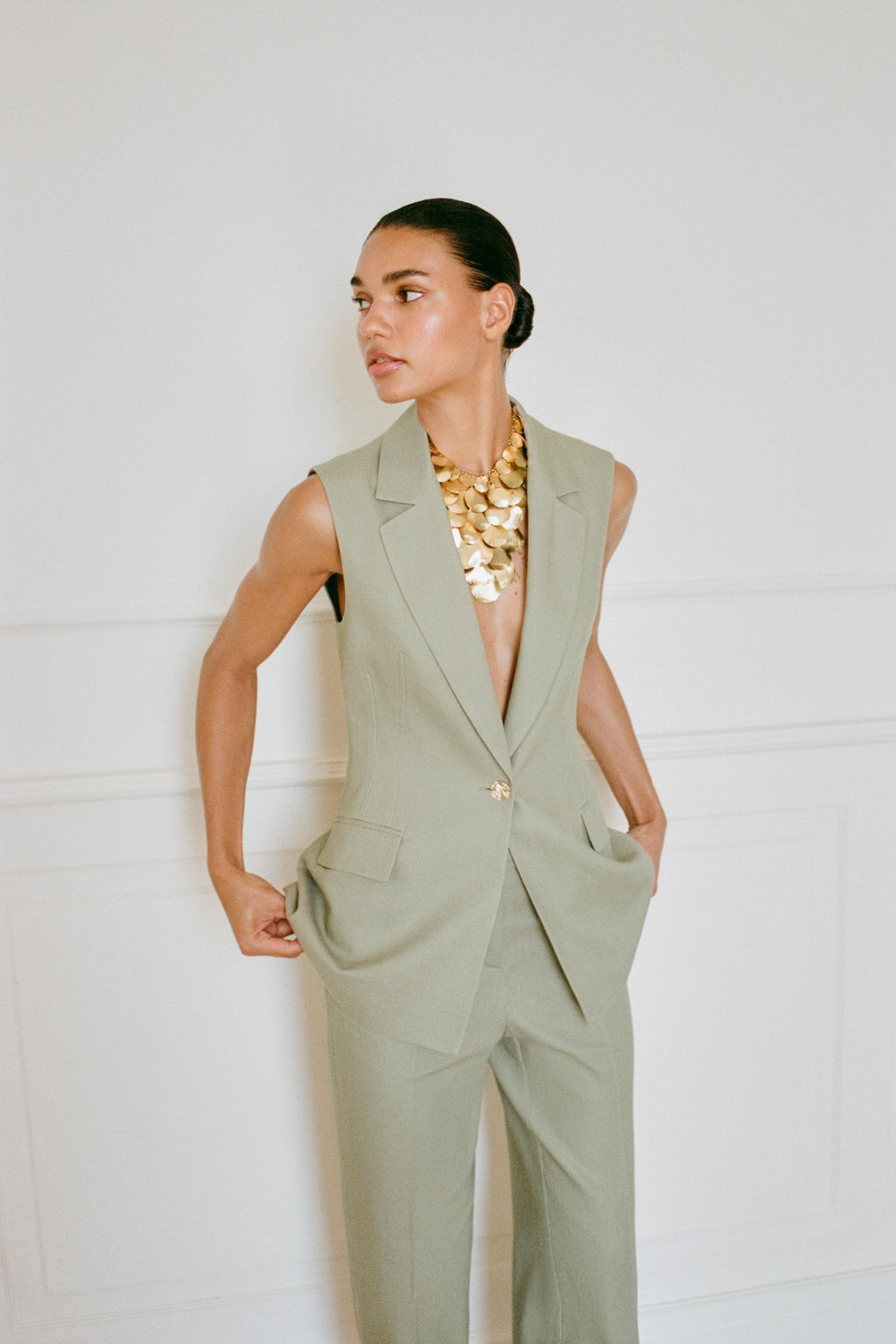 STRAIGHT-LEG LINEN BLEND TROUSERS - Zara фото 2