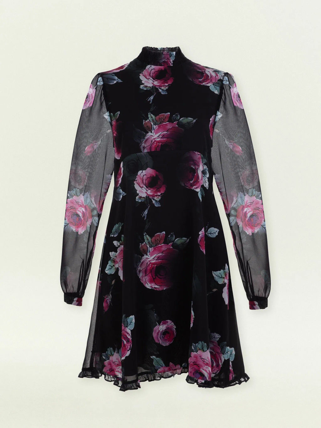 Платье мини из шифона с цветочным принтом, PL1421/armika - Emka фото 6