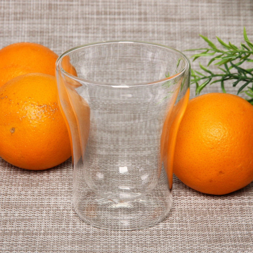 Стакан стеклянный с двойными стенками 200мл "Хай-Тек" 8*10см