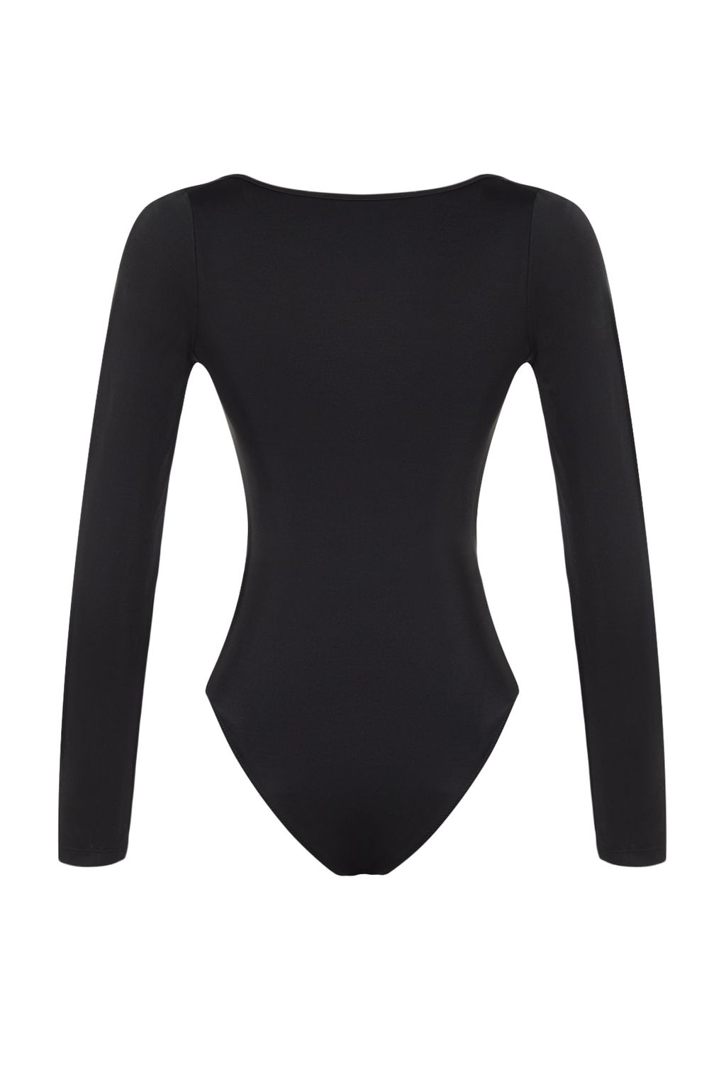 Siyah V Yaka Cut Out/Pencereli Uzun Kollu High Leg Mayo TBESS23MA00018